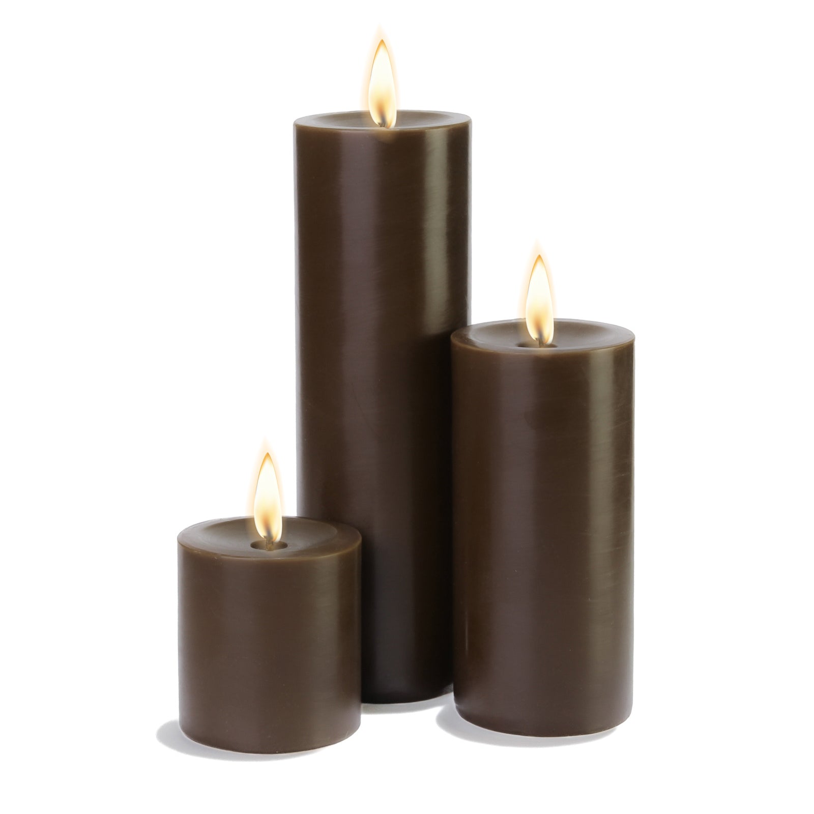Richland Pillar Candles 3"x3", 3"x6" & 3"x9" Brown| Pillars...