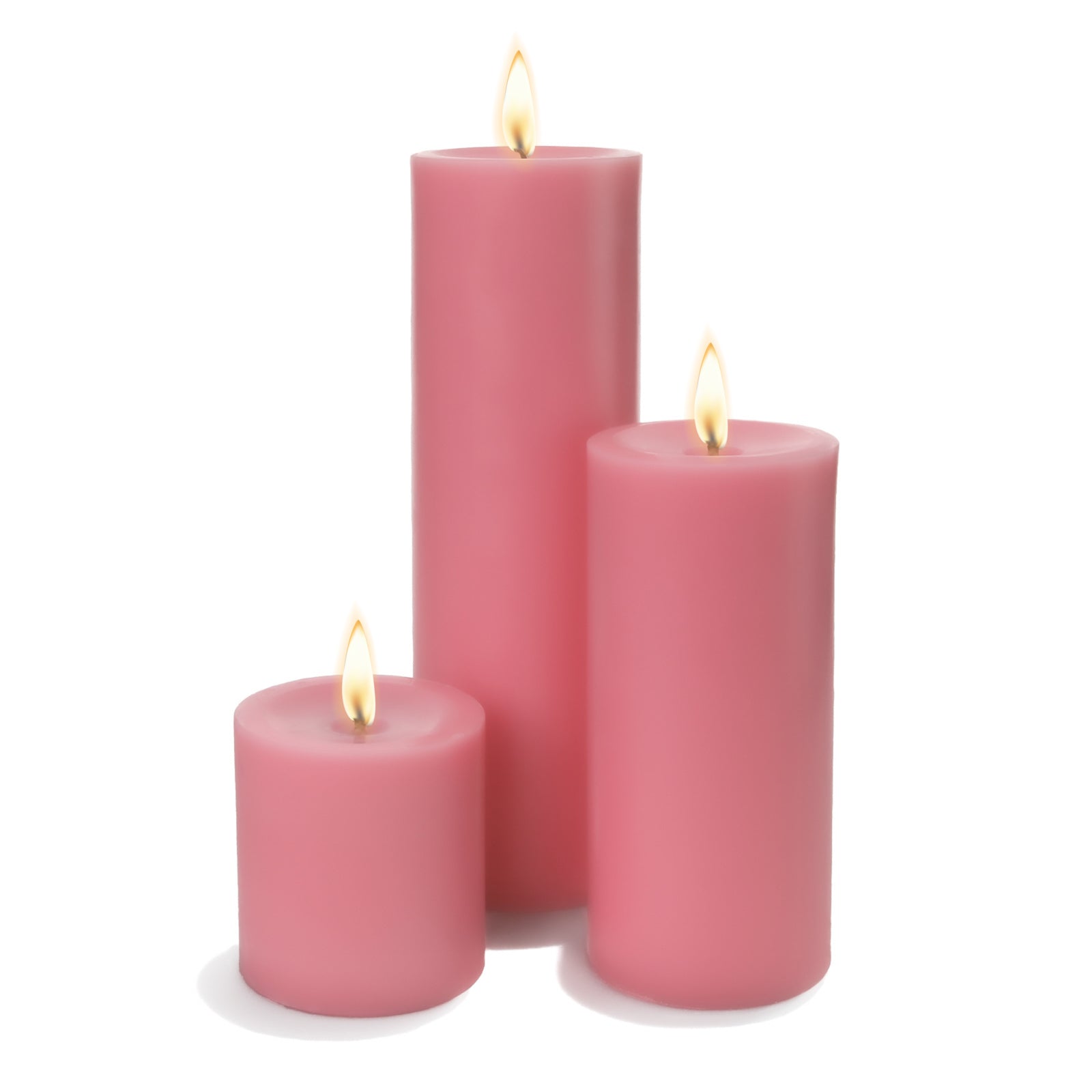 Richland Pillar Candles 3"x3", 3"x6" & 3"x9" Pink| Pillars...