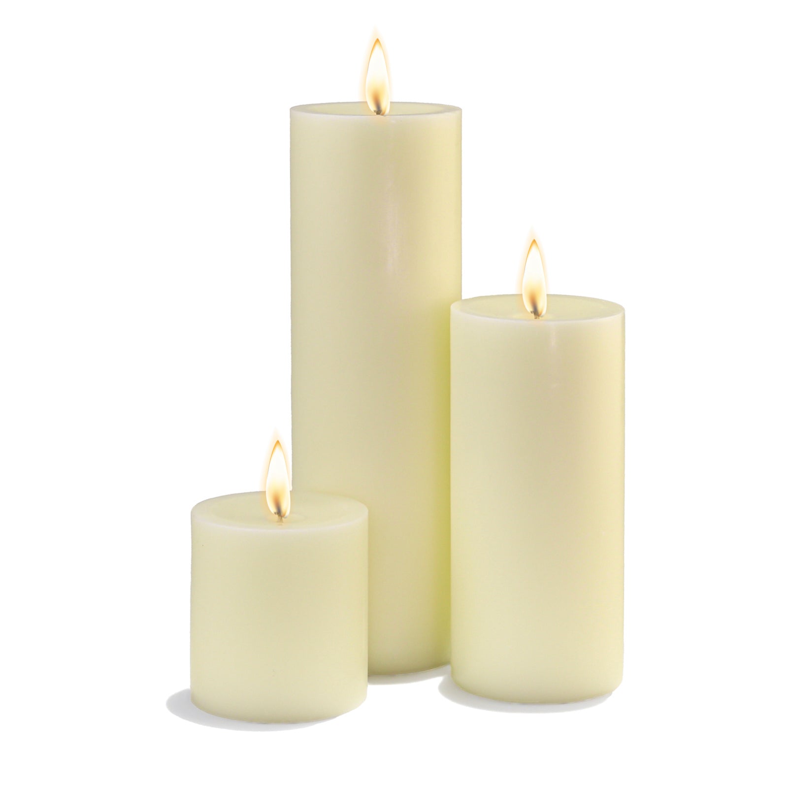 Richland Pillar Candles 3"x3", 3"x6" & 3"x9" Light Ivory| 