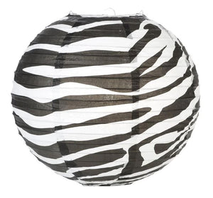14" Black & White Zebra Paper Lantern