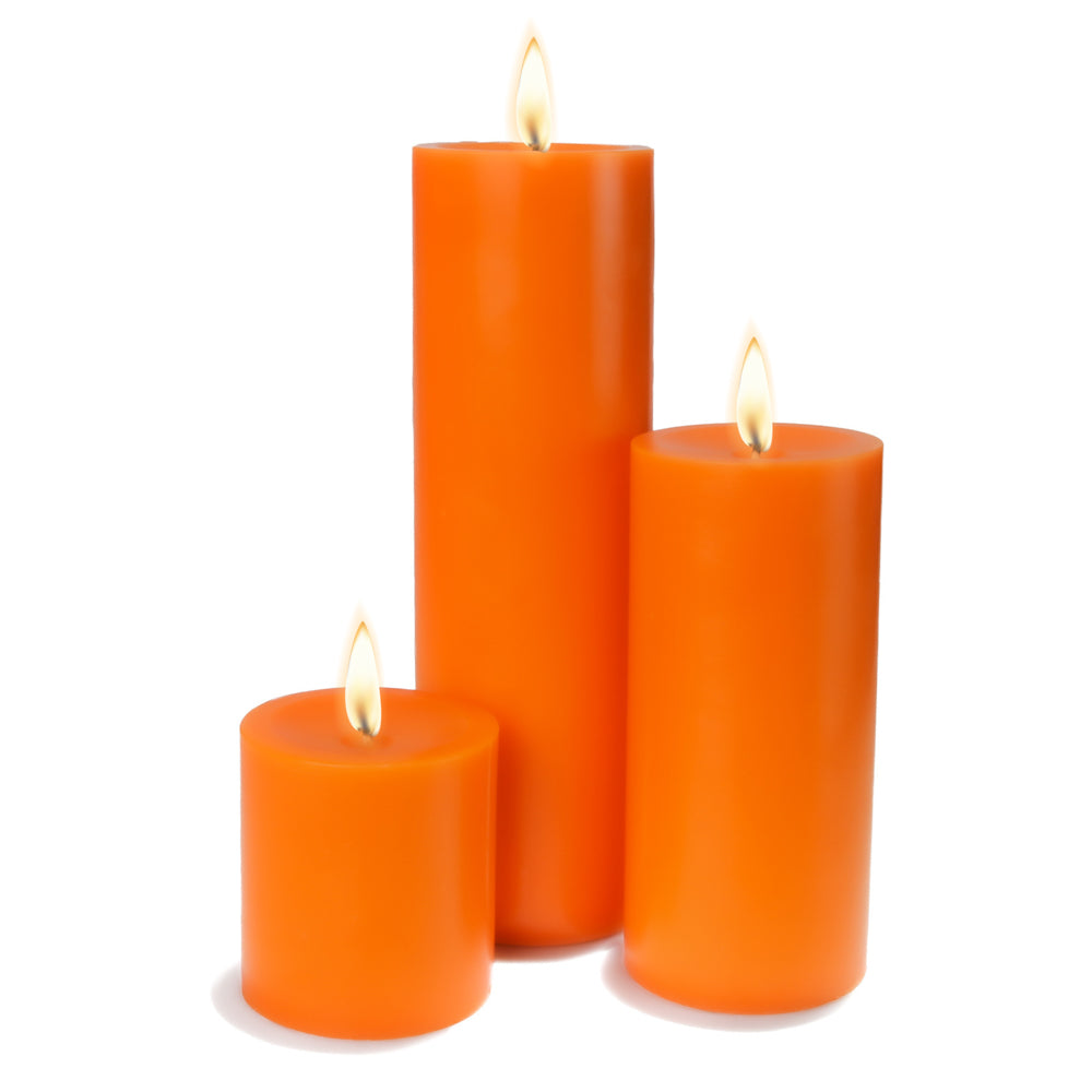 Richland Pillar Candles 3"x3", 3"x6" & 3"x9" Orange