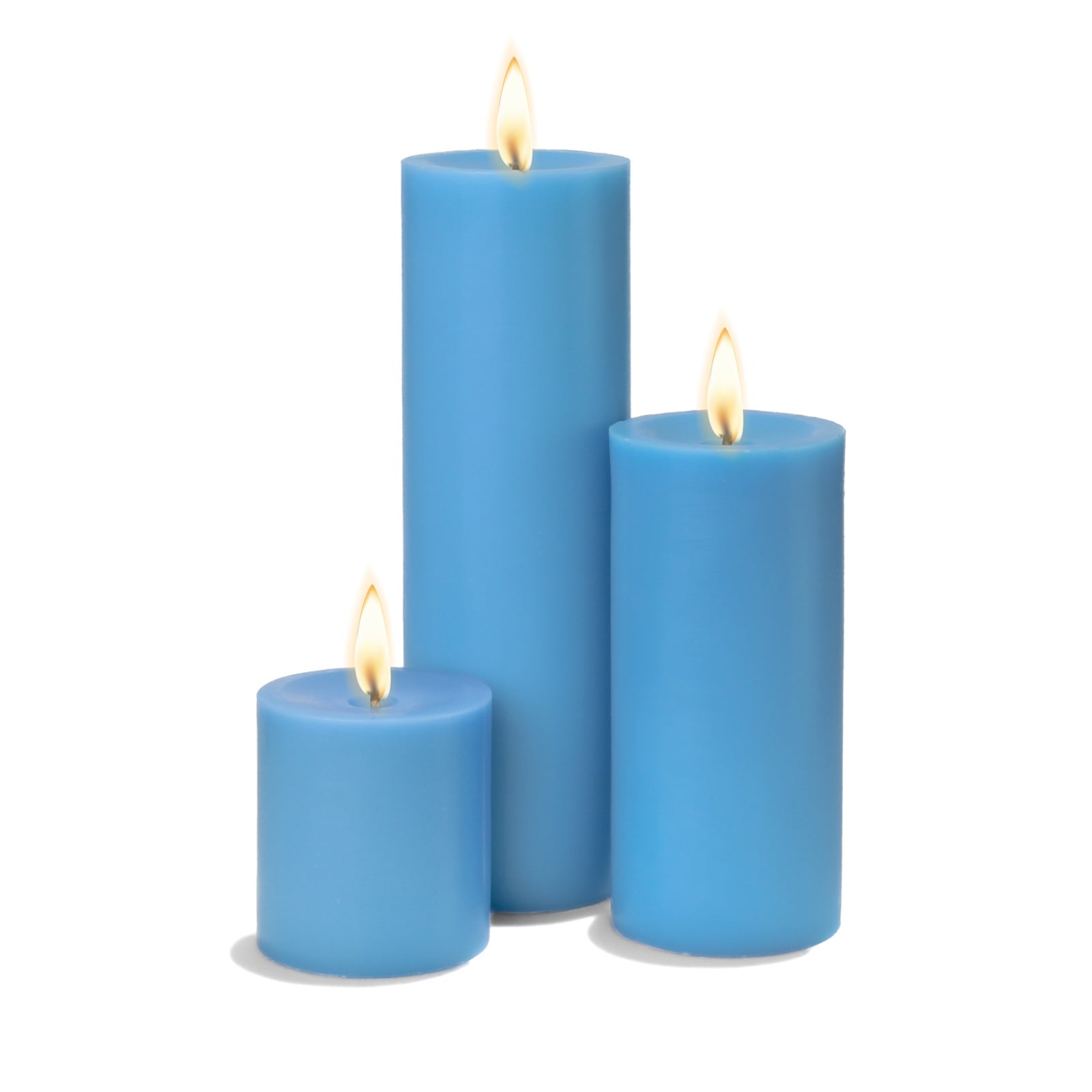 Richland Pillar Candles 3"x3", 3"x6" & 3"x9" Light Blue| 