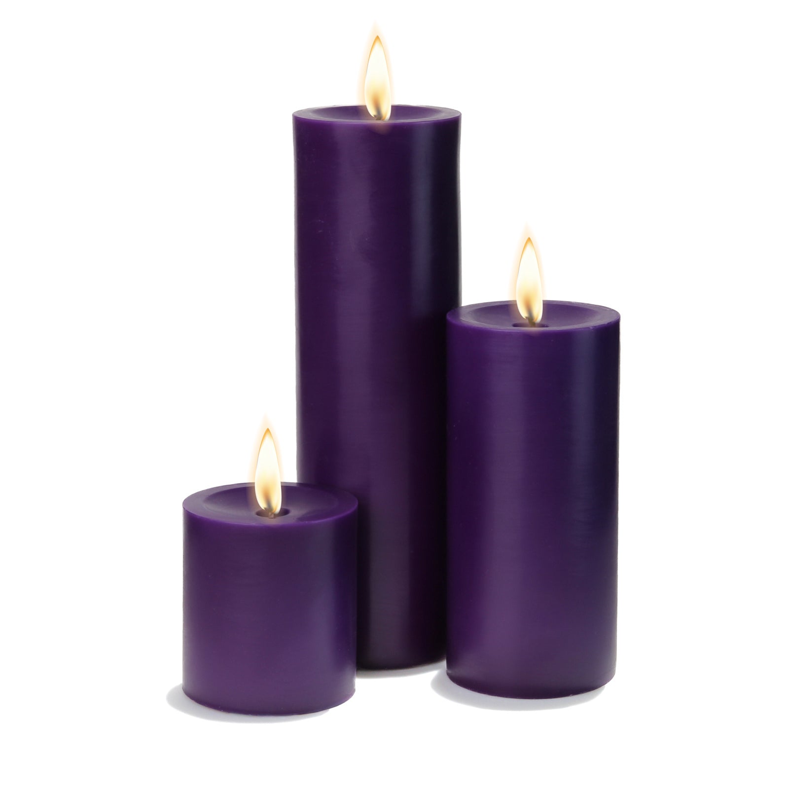 Richland Pillar Candles 3"x3", 3"x6" & 3"x9" Purple| Pillars...