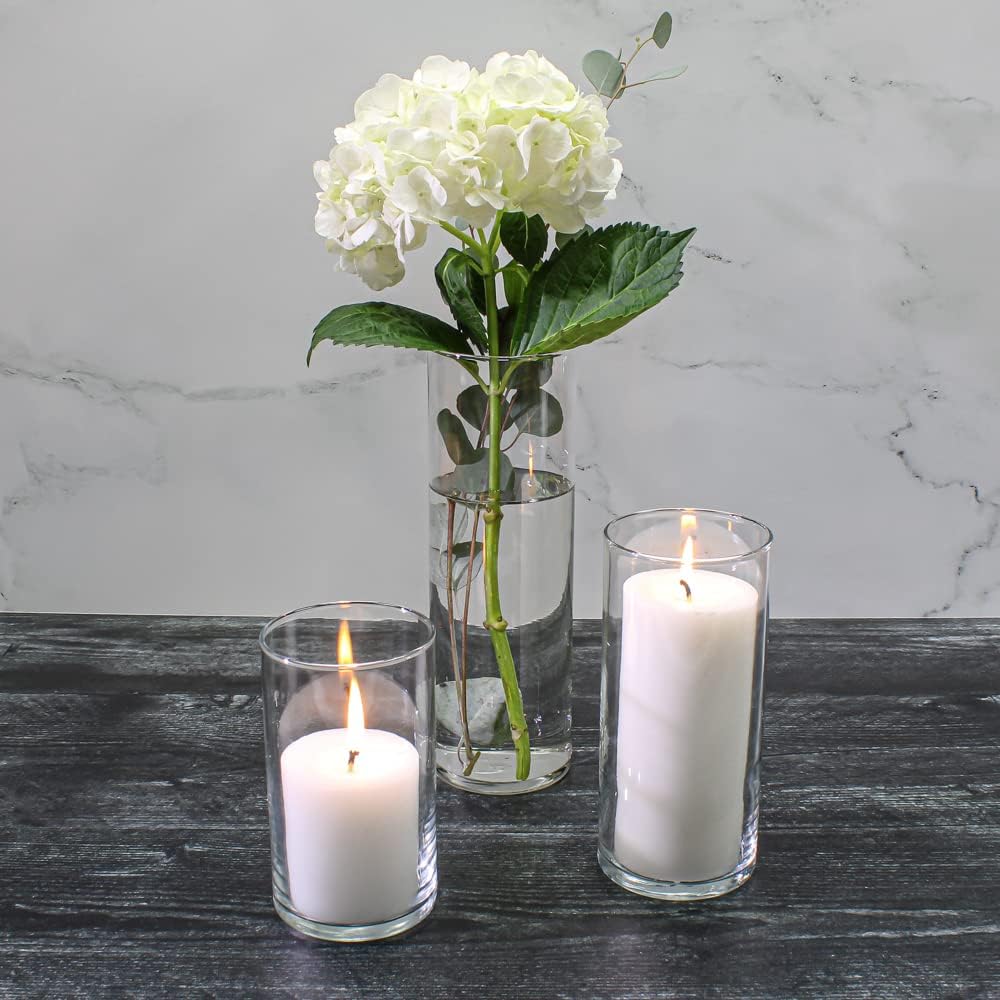Eastland Cylinder Pillar Candle Holders 6" , 7.5" & 10.5" Set of 3 - view 3
