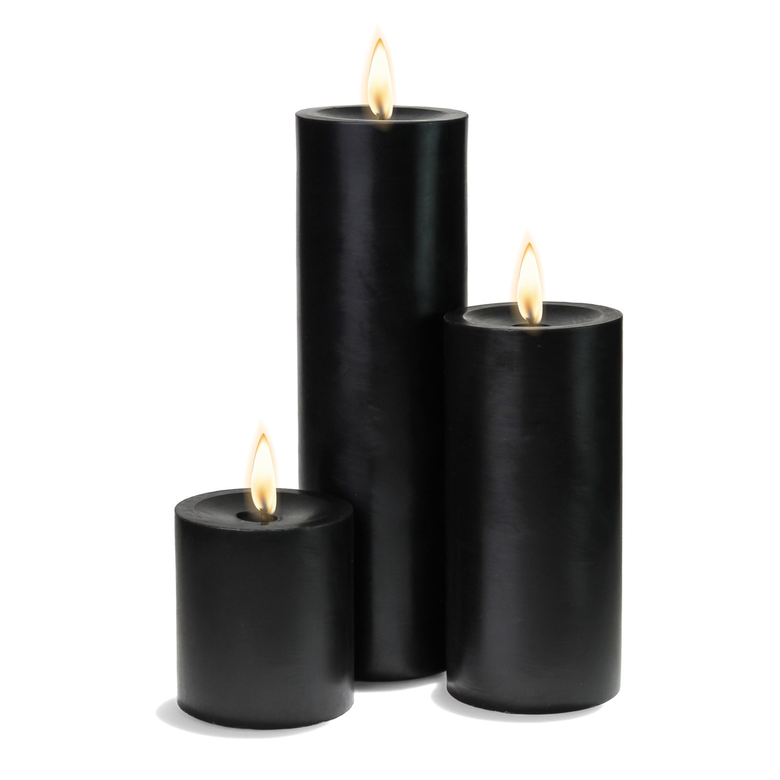 Richland Pillar Candles 3"x3", 3"x6" & 3"x9" Black| Pillars...