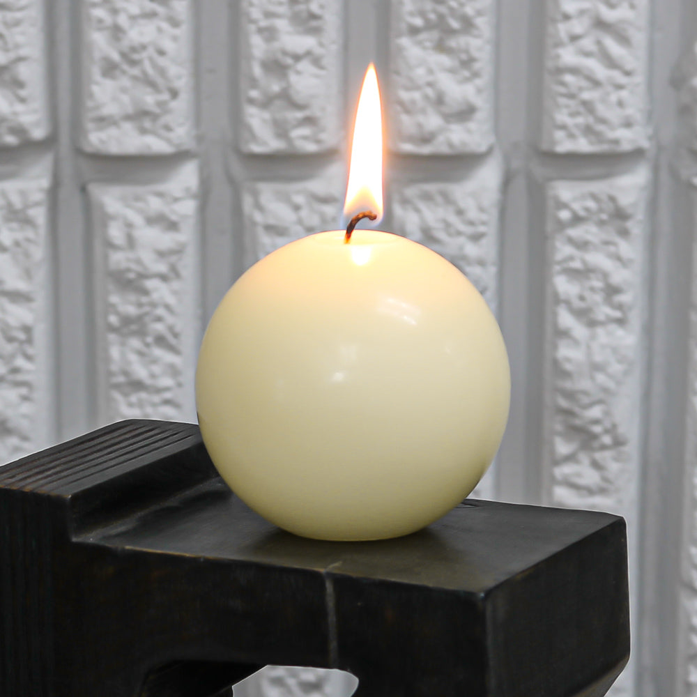 Richland Sphere Candle 3" Ivory Set of 24
