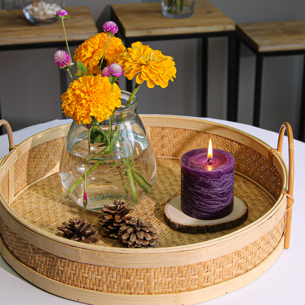 Richland Rustic Pillar Candle 3"x 3" Purple - view 2