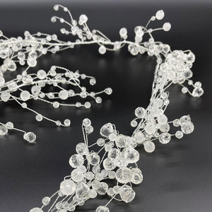 Wired Crystal Garland 42" Clear/Frost