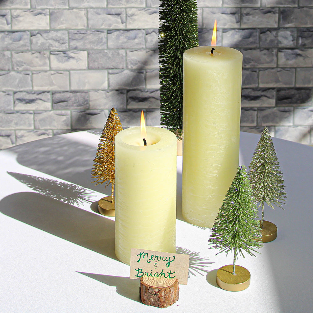 Richland Rustic Pillar Candle 3"x 6" Ivory Set of 12| 6705_12