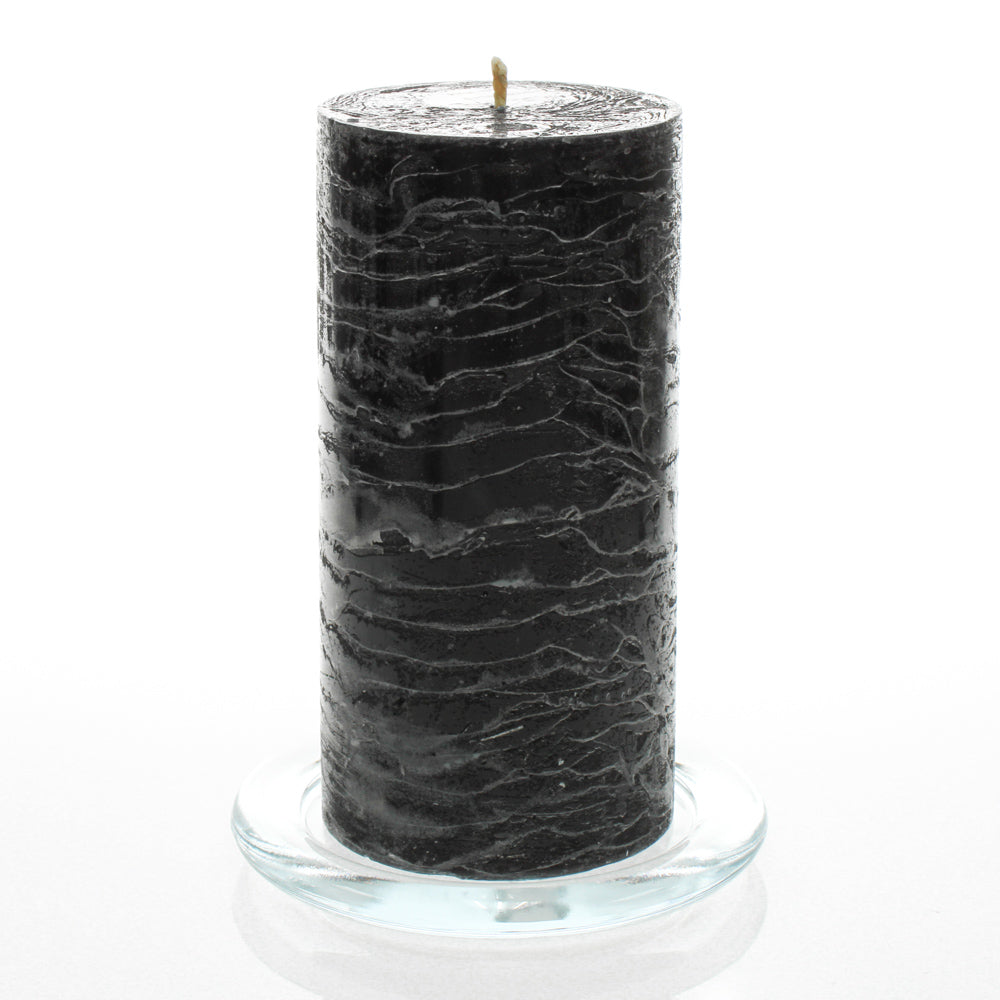Richland Rustic Pillar Candle 3"x 6" Black| 6708_01