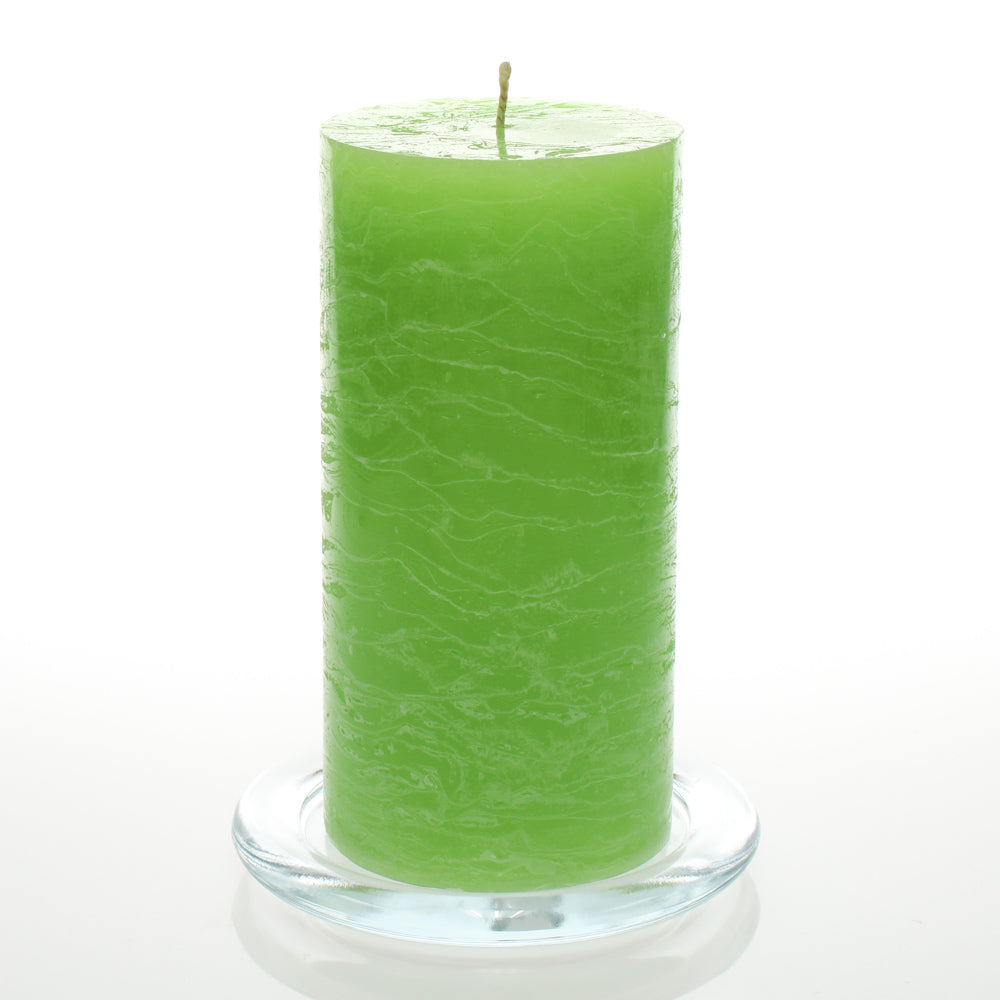 Richland Rustic Pillar Candle 3"x 6" Green Set of 24| 6711_24