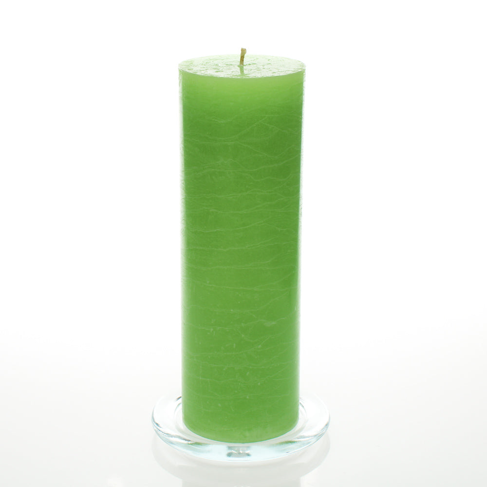 Richland Rustic Pillar Candle 3"x 9" Green Set of 12| 6712_12