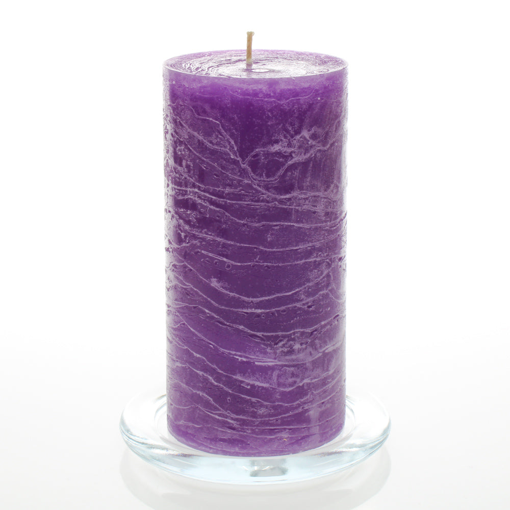 Richland Rustic Pillar Candle 3"x 6" Lavender Set of 6| 6714_06