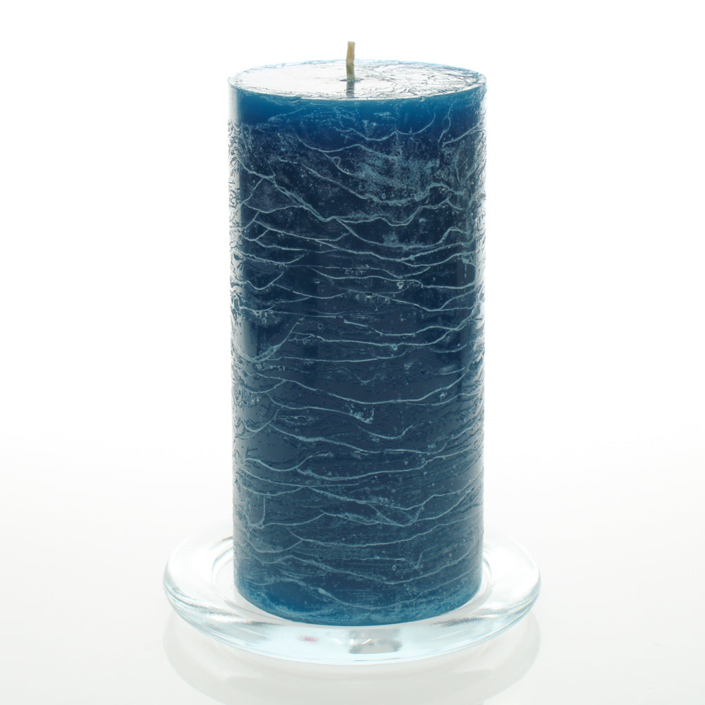 Richland Rustic Pillar Candle 3"x 6" Navy Blue Set of 6| 6720_06