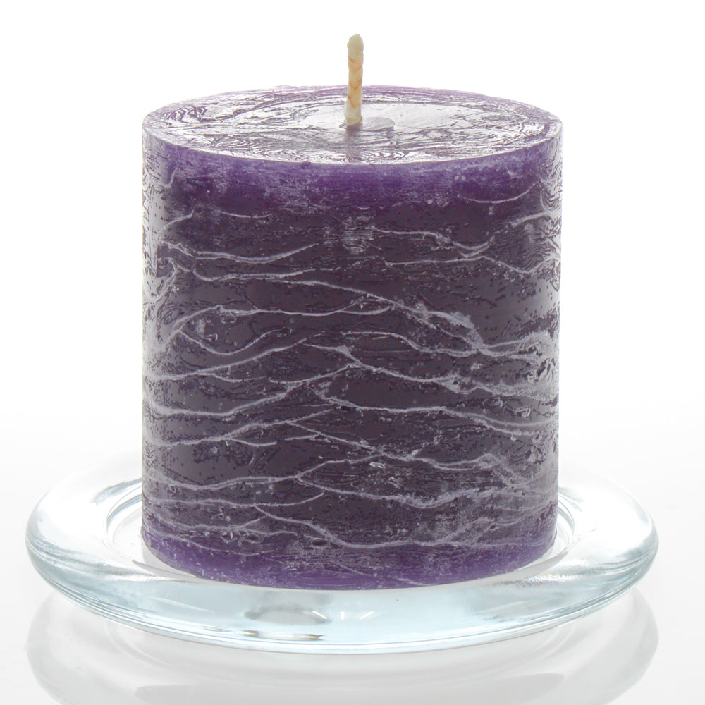 Richland Rustic Pillar Candle 3"x 3" Purple| 6728_01