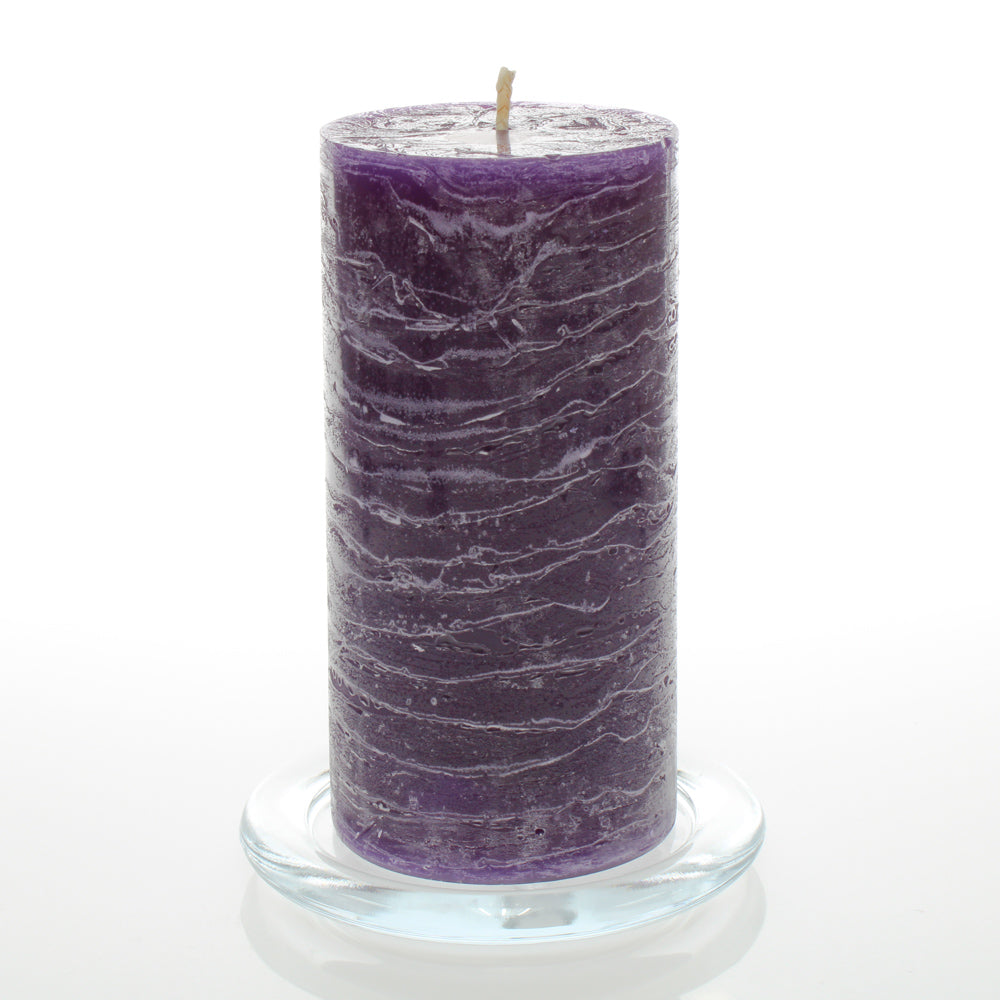 Richland Rustic Pillar Candle 3"x 6" Purple Set of 6| 6729_06