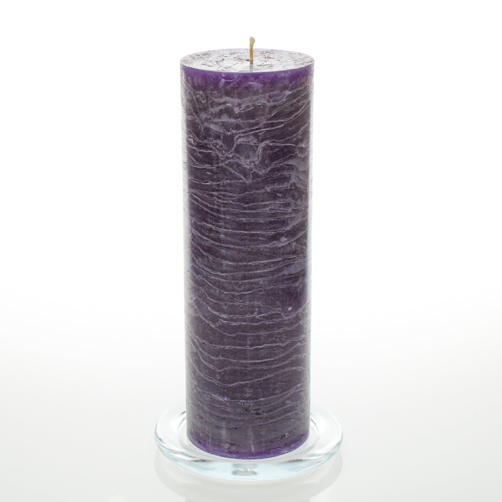 Richland Rustic Pillar Candle 3"x 9" Purple| 6730_01