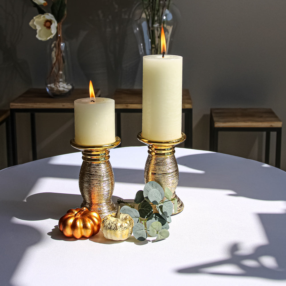 Richland Rustic Pillar Candle 3"x 6" Light Ivory Set of 24| 