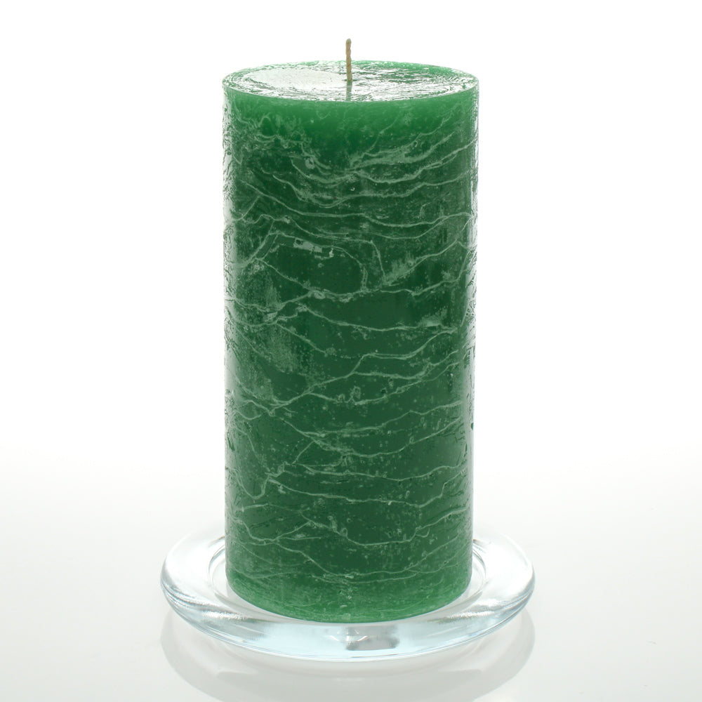 Richland Rustic Pillar Candle 3"x 6" Dark Green Set of 6| 6741_06