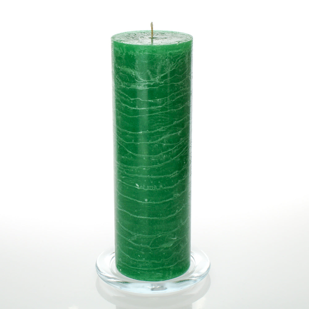 Richland Rustic Pillar Candle 3"x 9" Dark Green Set of 12| 6742_12