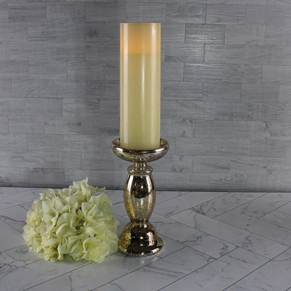 Eastland Unique Mercury Glass Pillar Candle Holder 8.5" - view 2