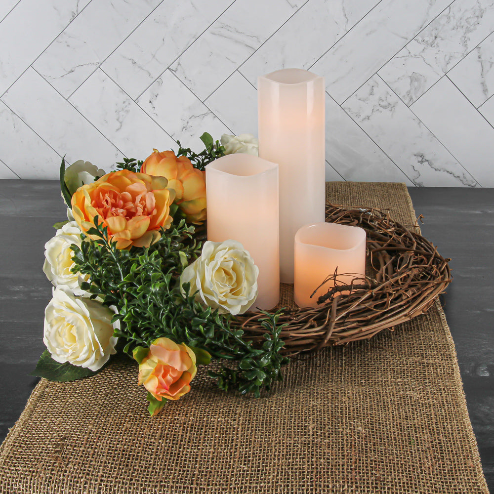Richland Flameless LED Wavy Top Pillar Candle White 3"x6" - view 4