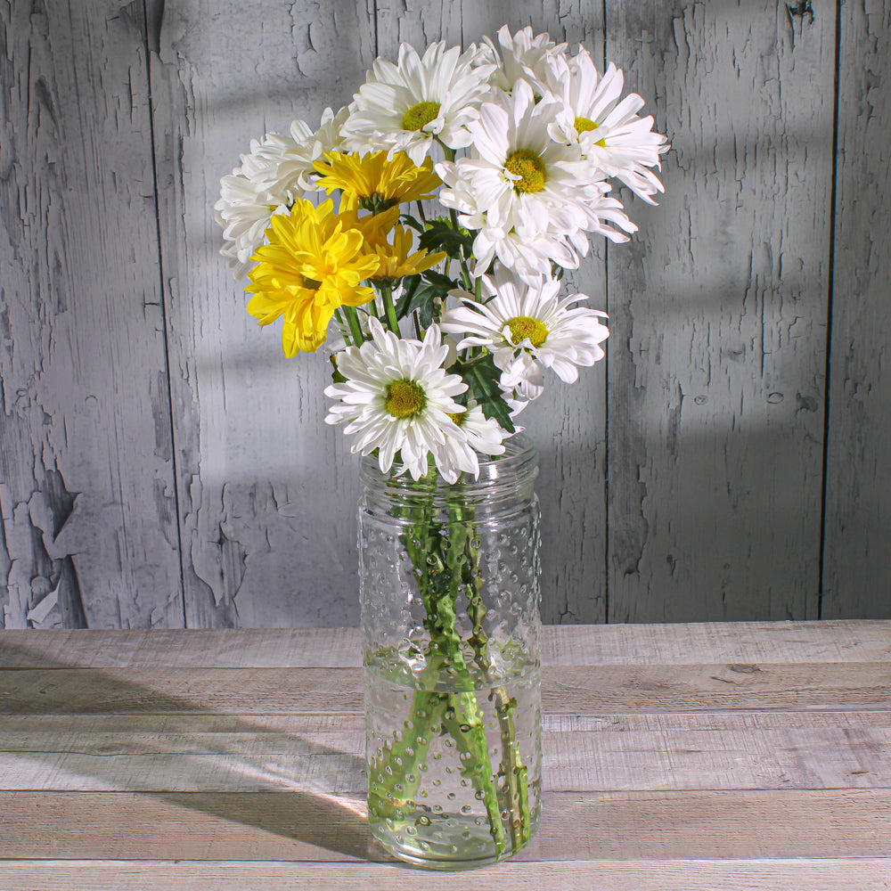 Hobnail Mason Jar Vases 9.25 Inch| 