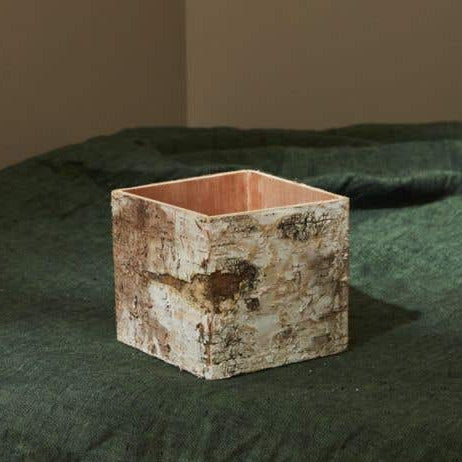 Birch Bark Square Pot w/Liner 4.5x5 - view 2
