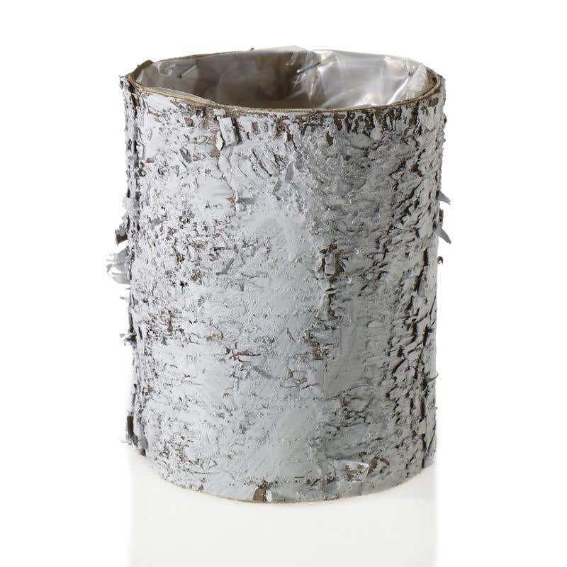 Whitewashed Birch Bark Vase 4.75x6 - view 1