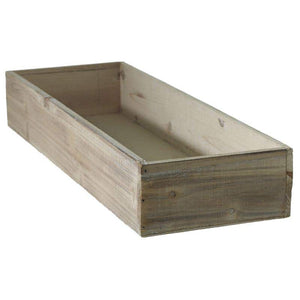 Wood Planter Box 18"x6"x3" Natural Brown