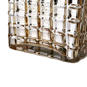 Gold Mercury Mosaic Glass Cube 6" - Square Vase & Candle Holder