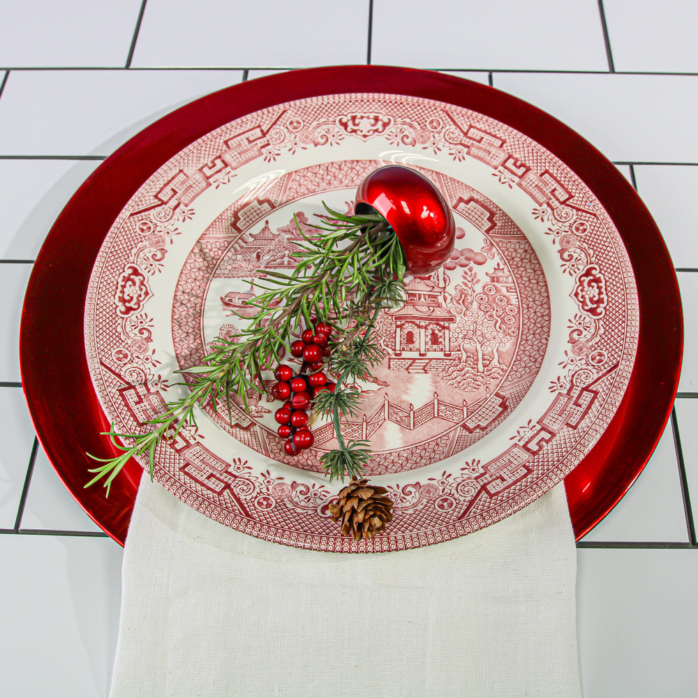 Richland Plain Charger Plate 13" Red Set of 12| 