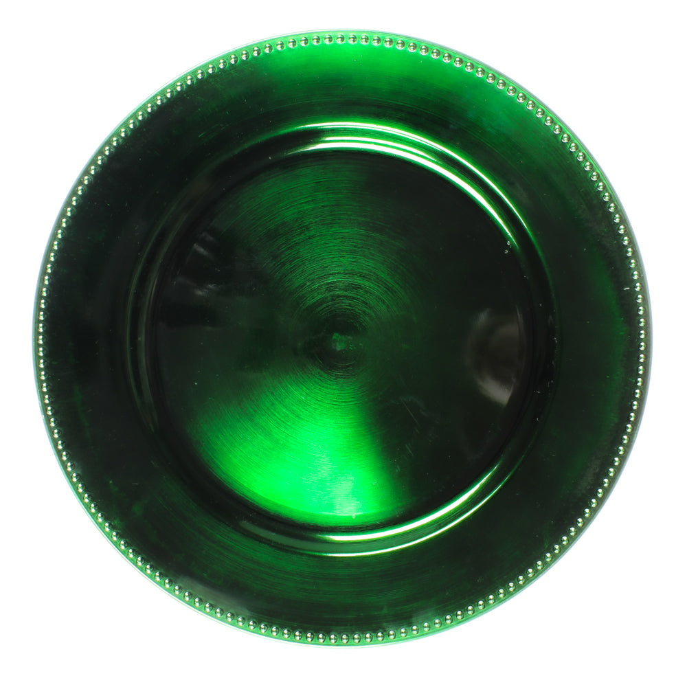 Richland Beaded Charger Plate 13" Forest Green| 