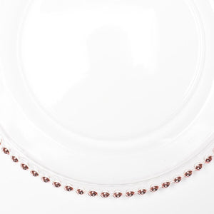 4 of 4: richland 13 rose gold beaded glass charger plate set of 12