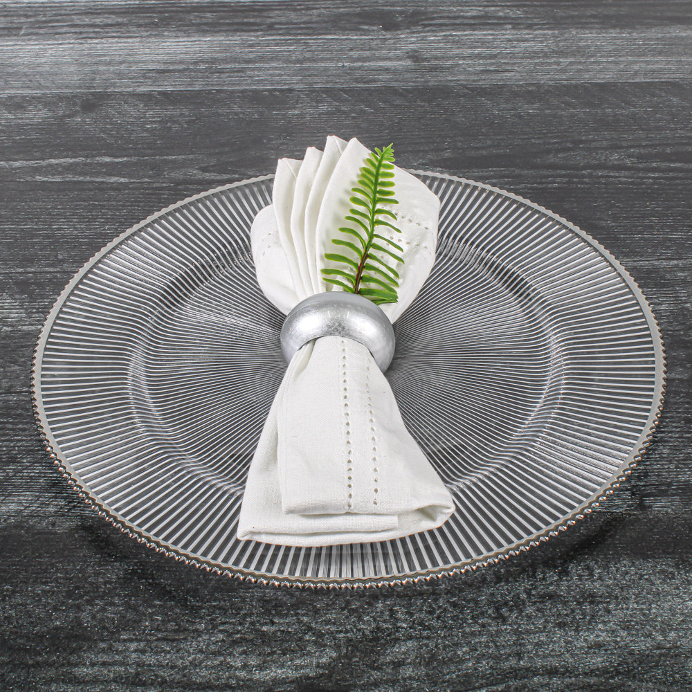 Richland 13" Silver Rim Glass Charger Plate| 9054_12