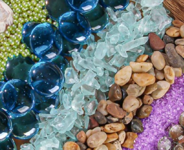 richland glass pebble vase filler blue set of 12| 
