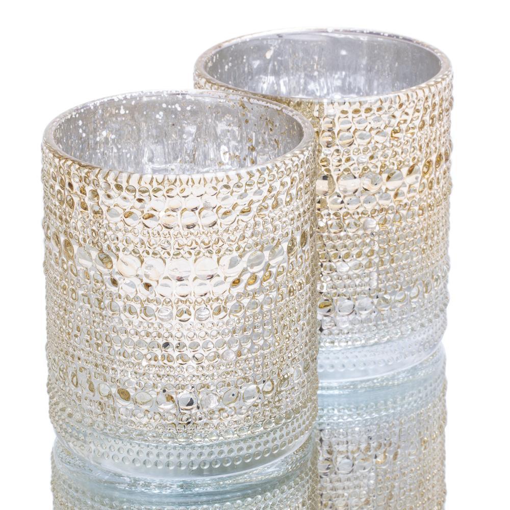 richland mercury candle holder pearly metallic gold large set of 6| 