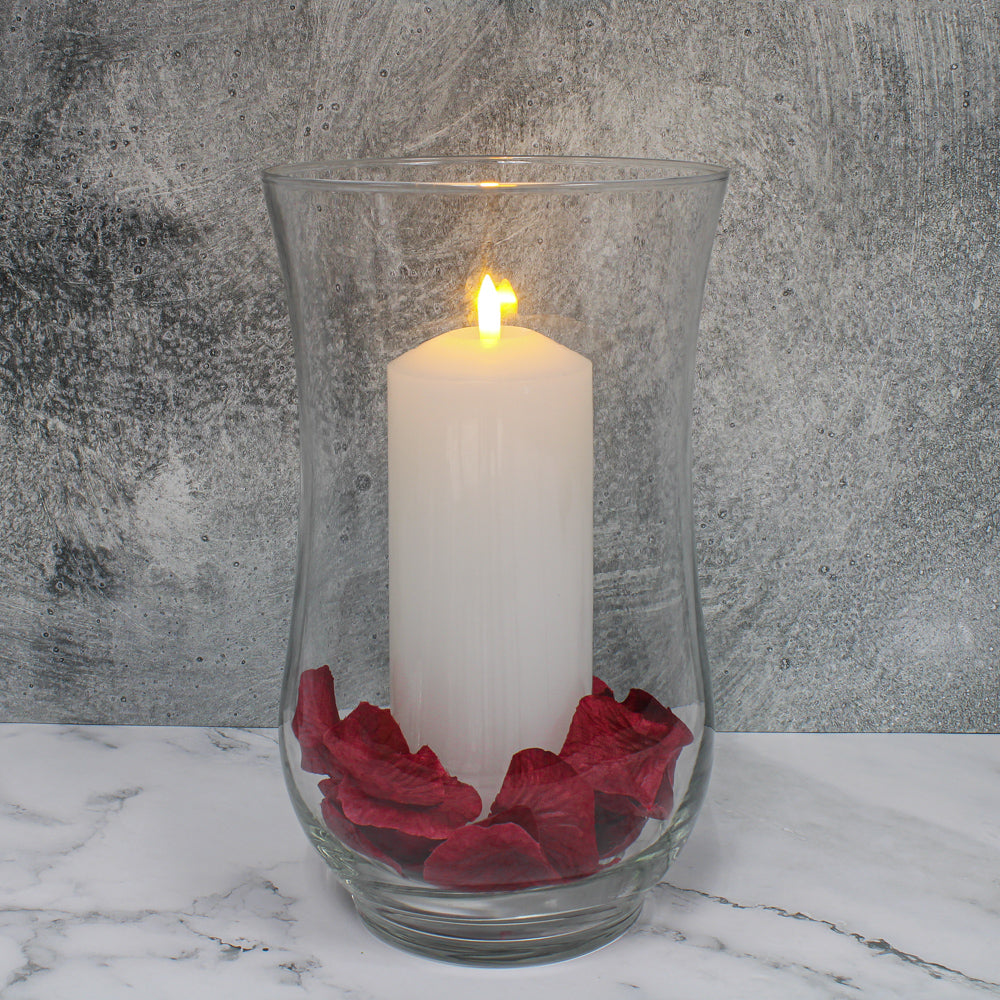Richland 3"X8" Bullet LED Wax Candle White in Hurricane Vase - view 2