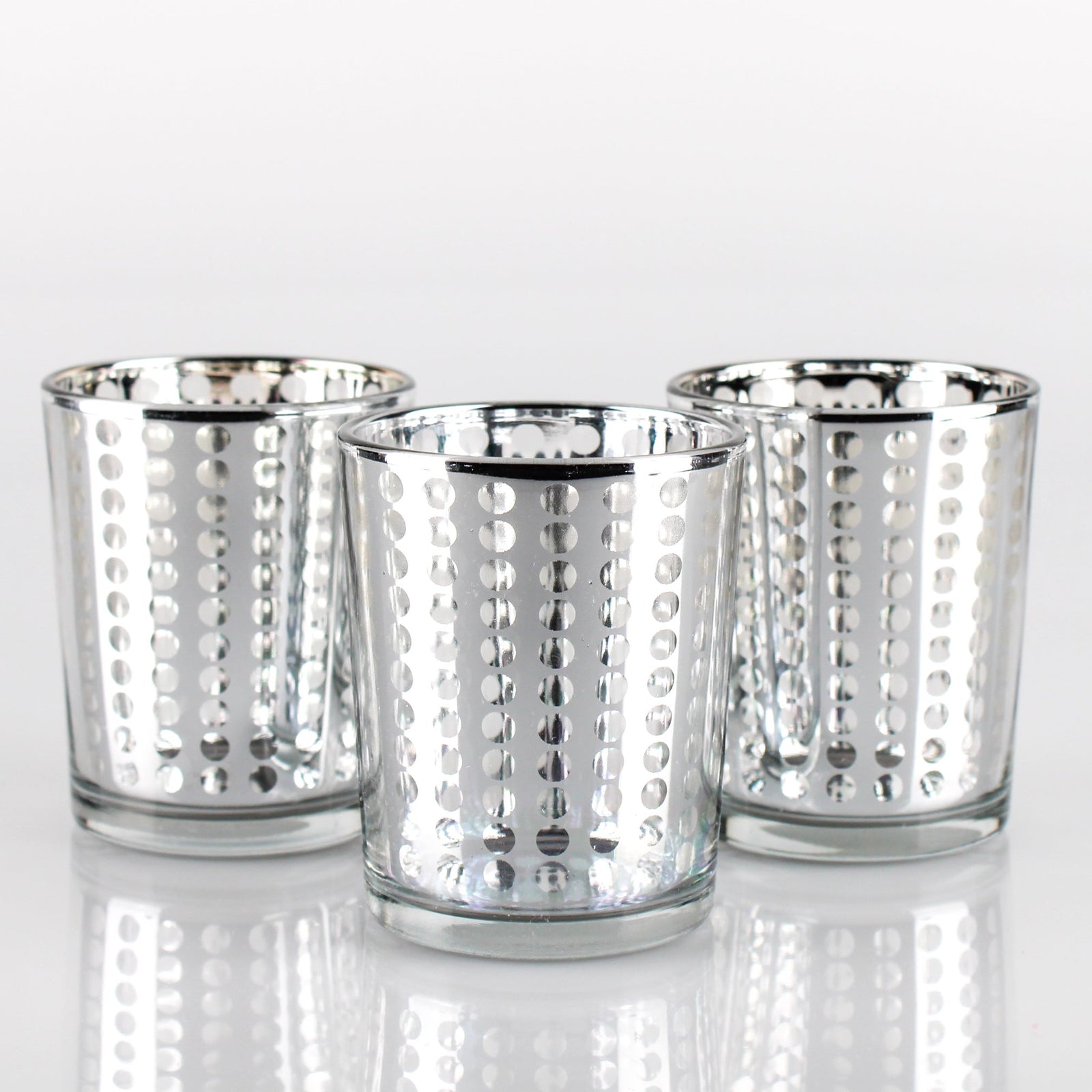 Richland Silver Dotted Glass Holder – Small Set of 72| 9363_72