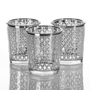 Richland Silver Lattice Glass Holder - Small Set of 12