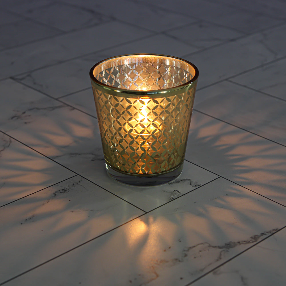Richland Gold Lattice Glass Holder - Medium| 