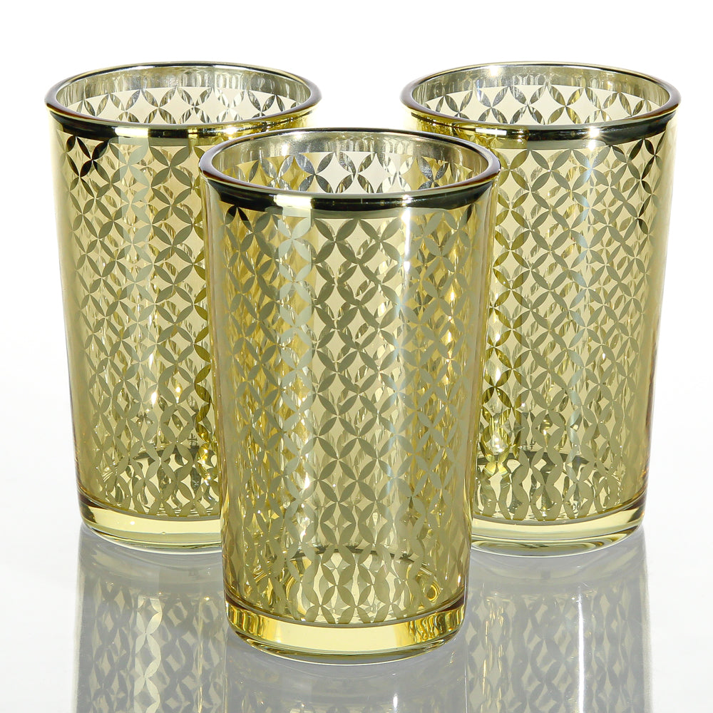Richland Gold Lattice Glass Holder - Large Set of 48| 9384_48
