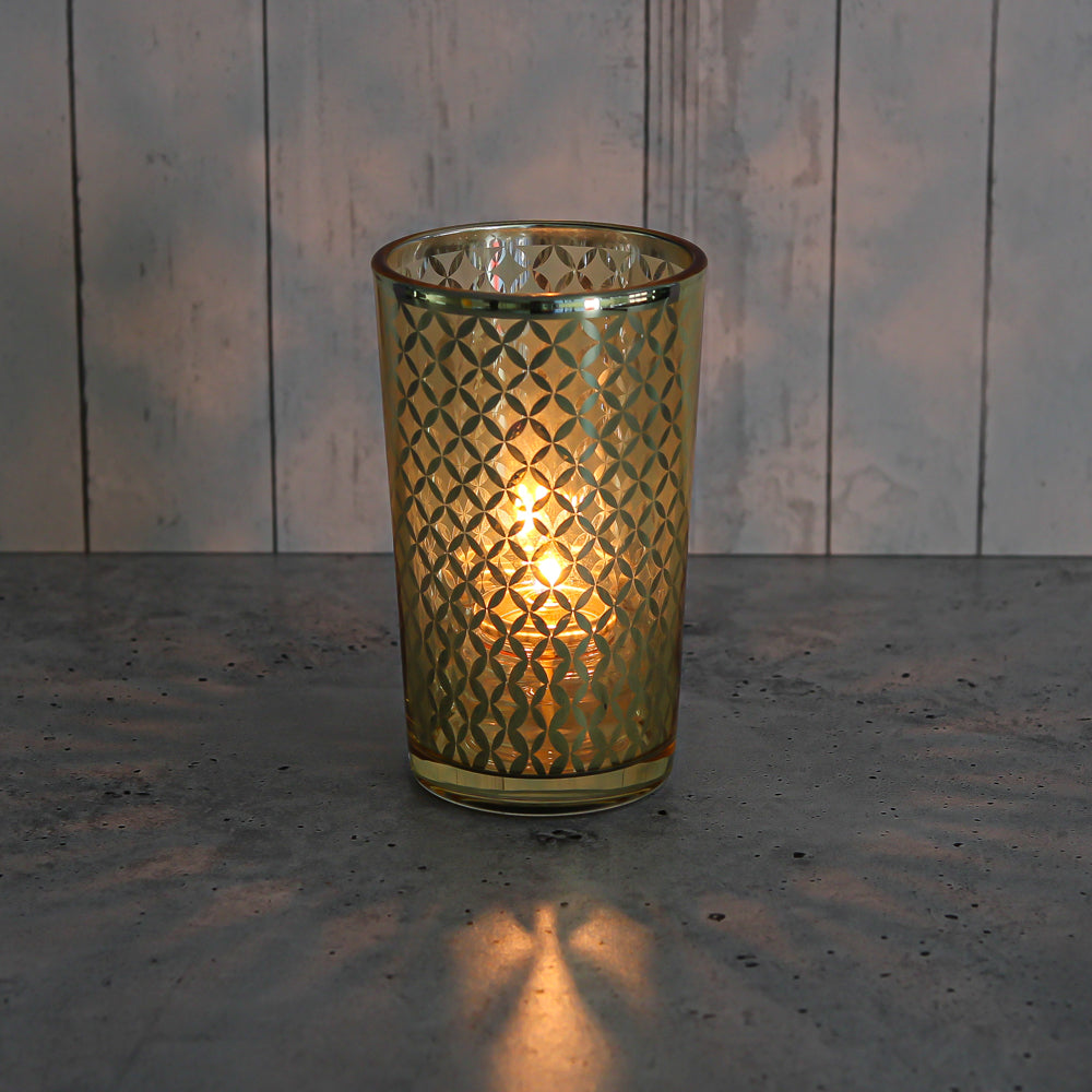 Richland Gold Lattice Glass Holder - Large Set of 48| 9384_48