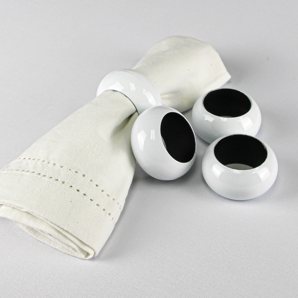 Richland Napkin Ring 2.3" White Set of 12| 9509_12