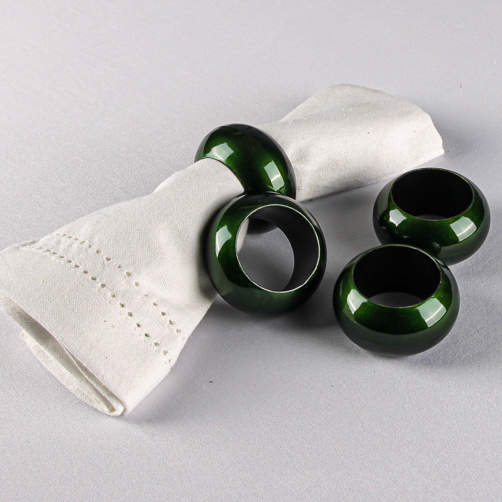 Richland Napkin Ring 2.3" Forest Green - view 2