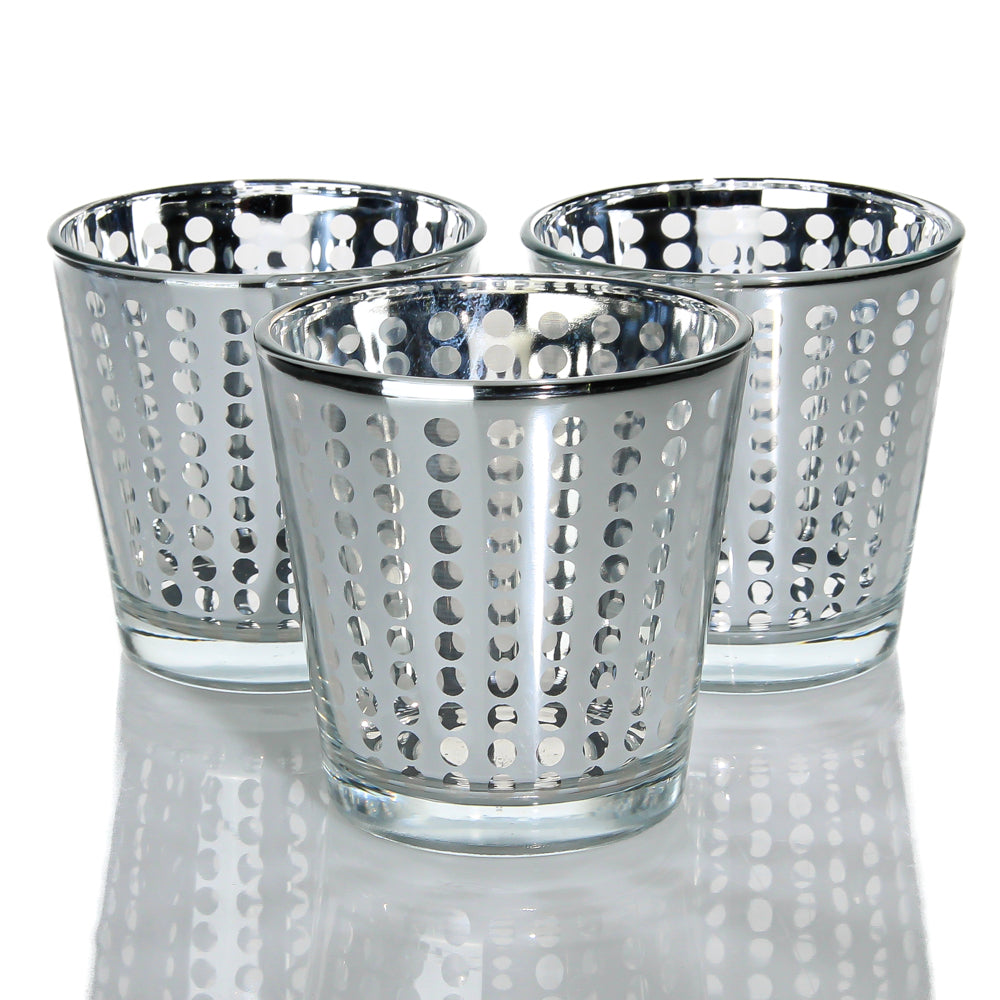Richland Silver Dotted Glass Holder - Medium