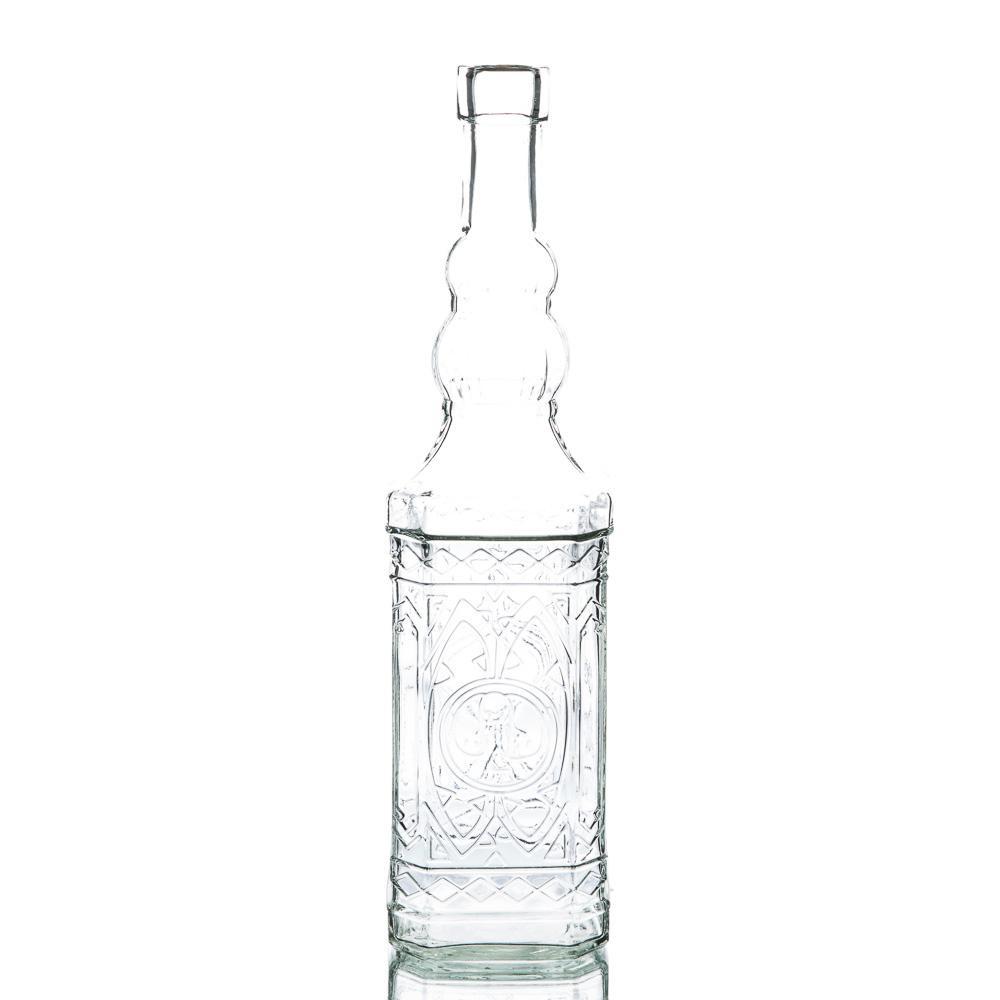 richland vintage square glass bottle clear| 