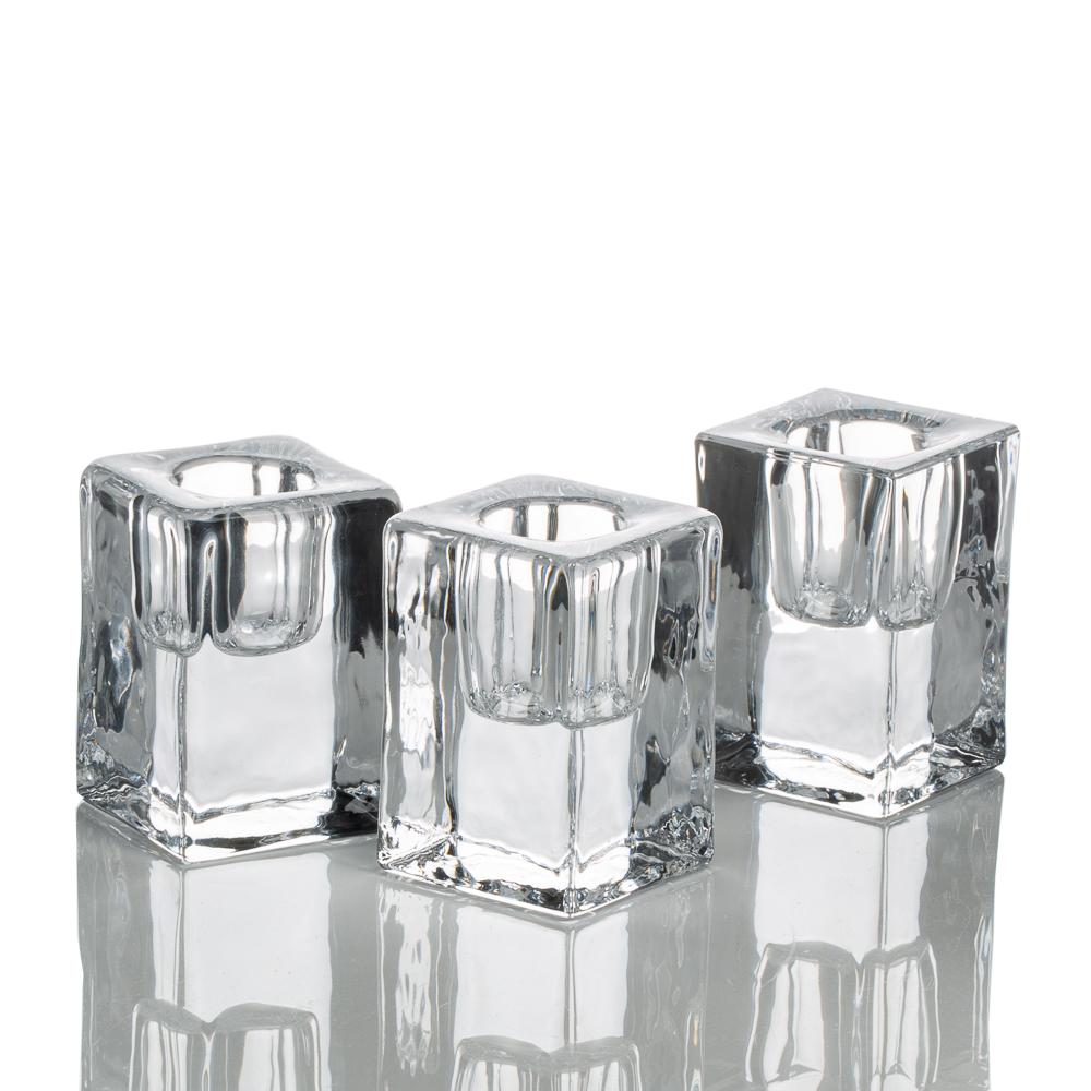 richland square glass taper candle holder 2 5 set of 6| 