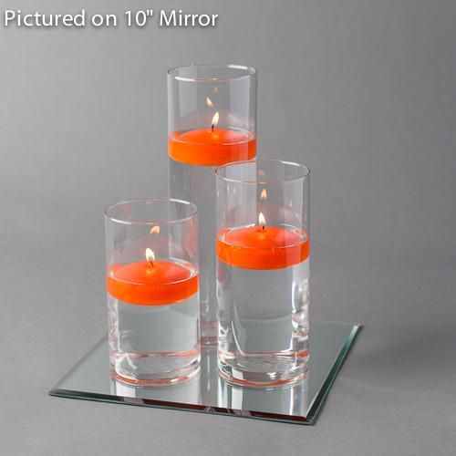 Eastland Square Mirror and Cylinder Vase Centerpiece with Richland 3" Floating Candles Set of 48 - view 5