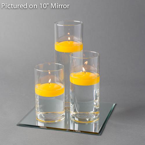 Eastland Square Mirror and Cylinder Vase Centerpiece with Richland 3" Floating Candles Set of 48 - view 7